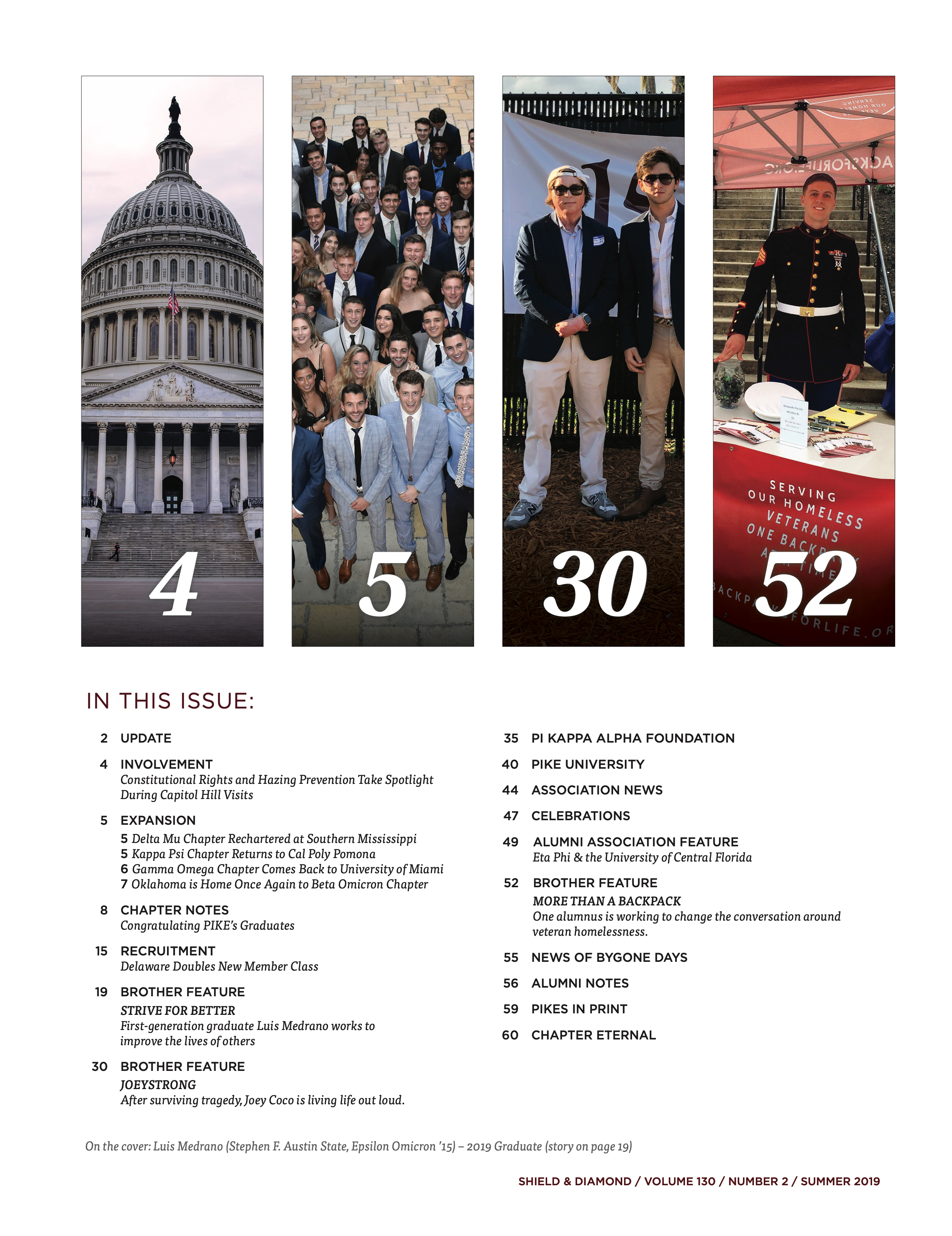 Shield & Diamond, Vol. 130, No. 2, Table of Contents